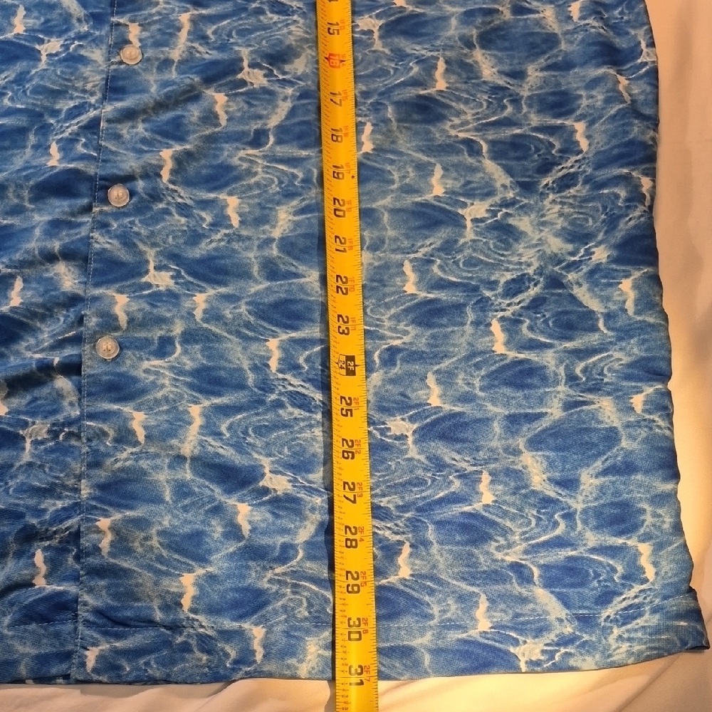 Arizona Jean Company Blue and White Golf Casual Button Down Shirt - Picture 2 of 9
